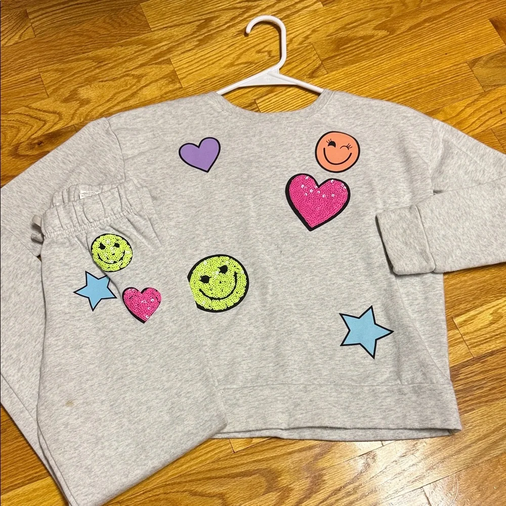 The Children's Place Gray Emoji Matching Set